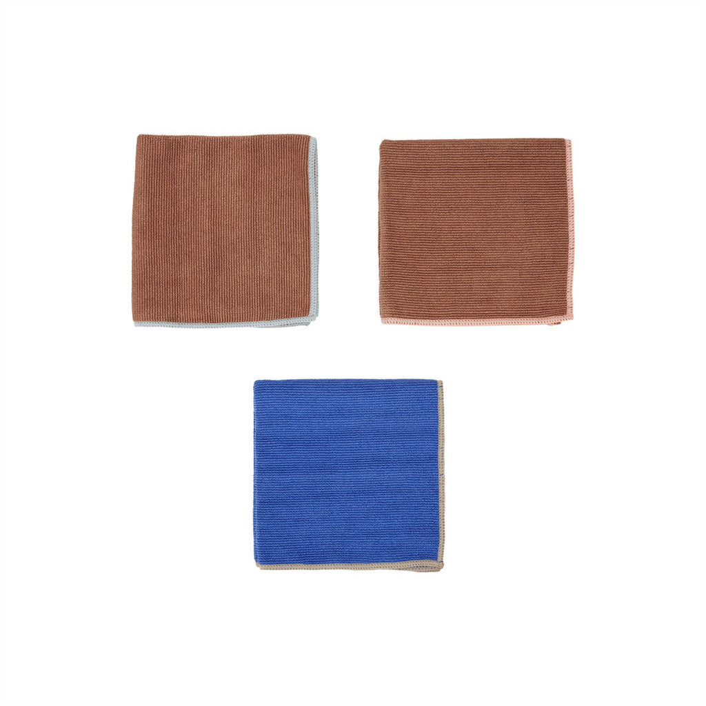 mundus microfiber dish cloth in clay and optic blue 1