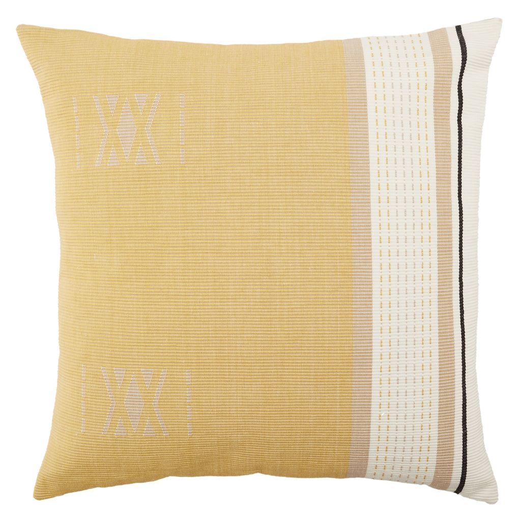Navida Parvati Yellow & Light Taupe Pillow 1