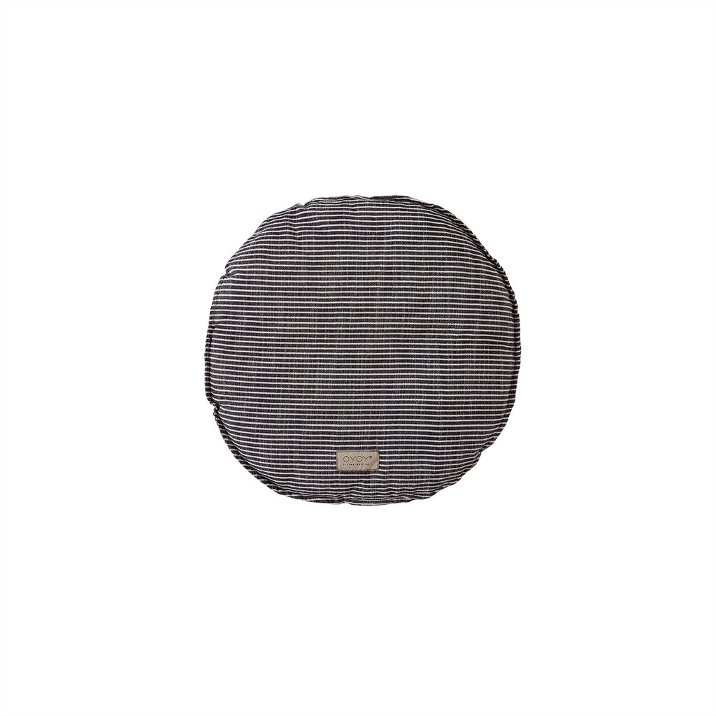 outdoor kyoto cushion round black white 1