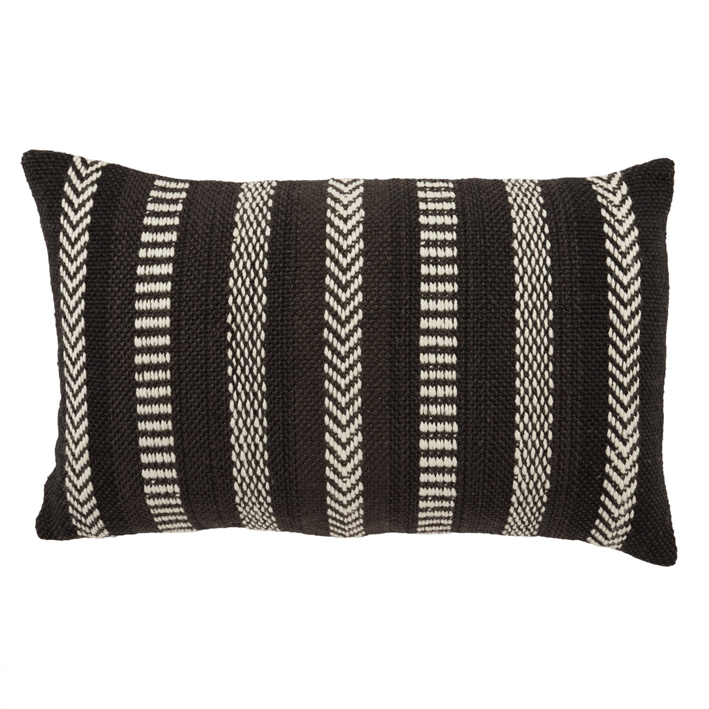 Pampas Papyrus Indoor/Outdoor Black & Ivory Pillow 1