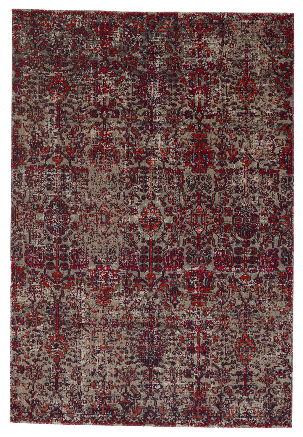 Bodega Indoor/Outdoor Trellis Rug in Red & Gray by Jaipur Living