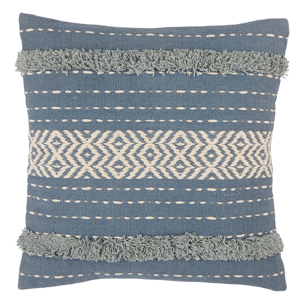 Palmyra Tribal Pillow in Blue & White