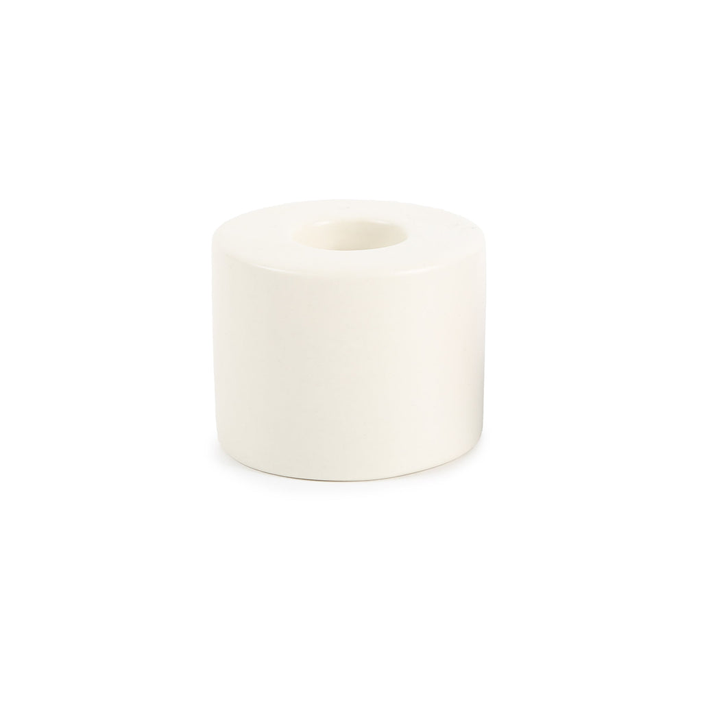 petite ceramic taper holder in matte white 2