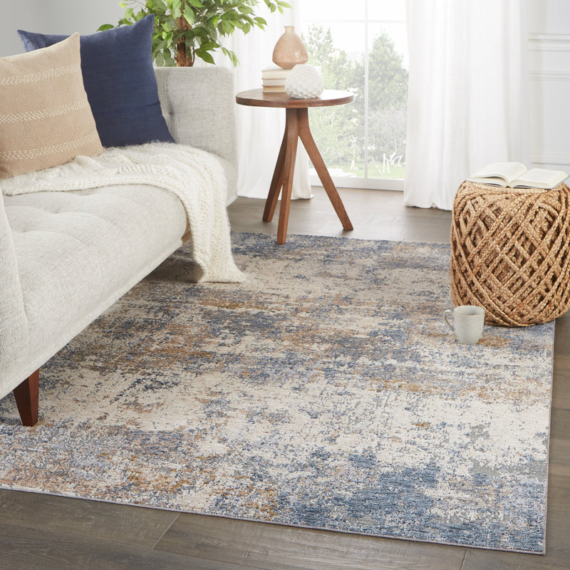 Eastvale Abstract Rug in Blue & Tan