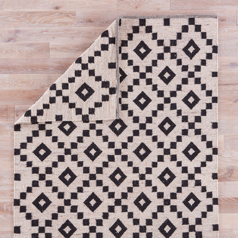 croix geometric rug in turtledove jet black design by jaipur 3