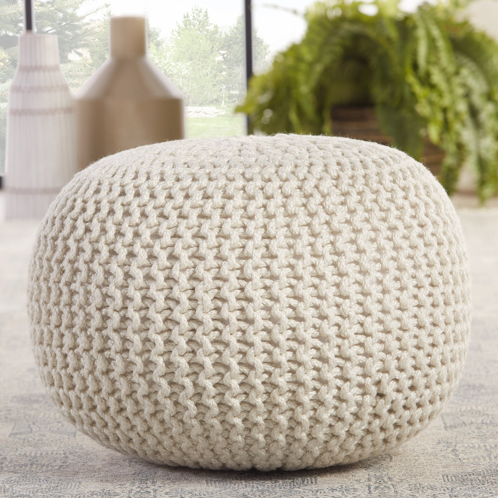 asilah indoor outdoor solid pouf in white by jaipur living 2