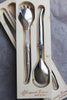 laguiole platine salad serving set stainless steel in wood box set of 2 3