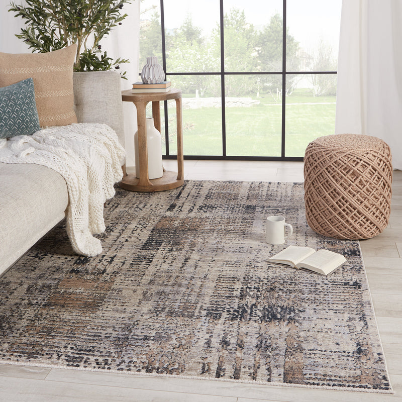 Damek Abstract Rug in Gray & Taupe by Jaipur Living