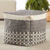 seaton indoor outdoor geometric pouf in gray cream by jaipur living 3