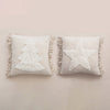 20 square cotton blend punch hook pillow w tassels cream color 2 styles 1