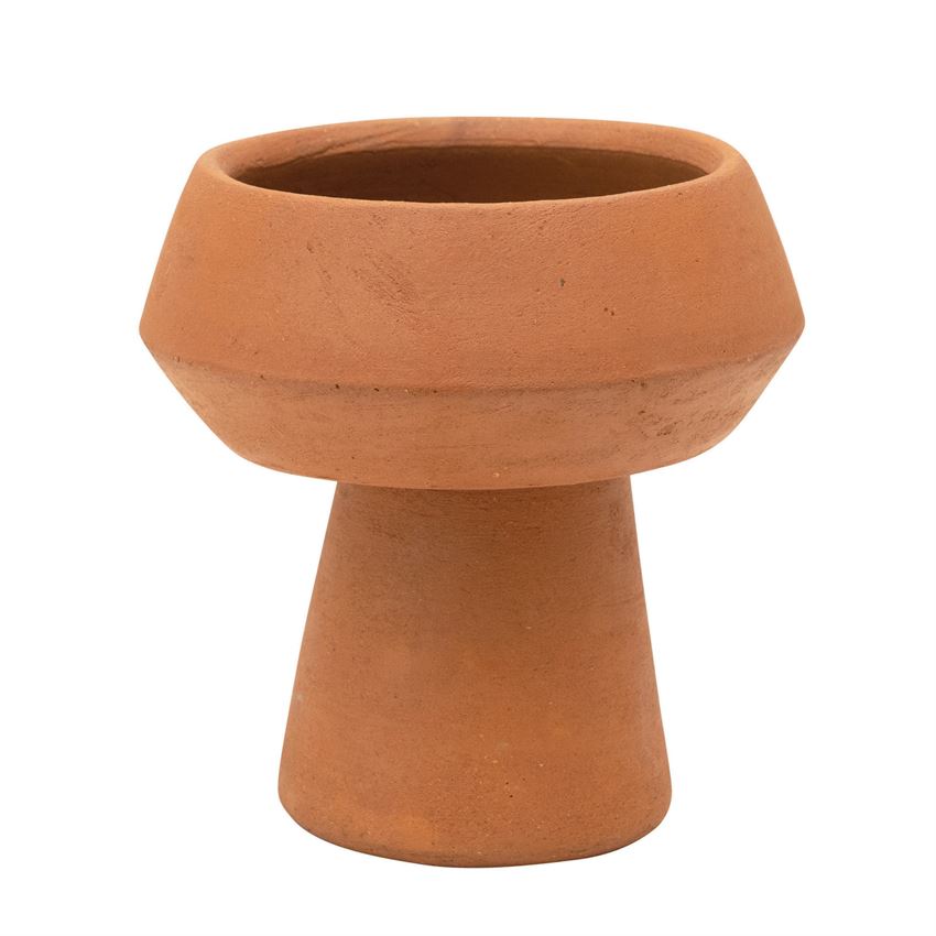 handmade terra cotta footed vase 1