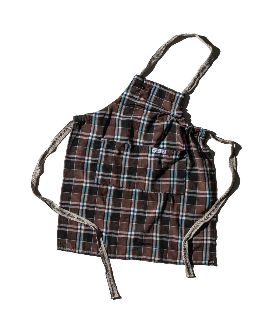 Recycle Cotton Check Apron / Brown By Puebco 303093 2