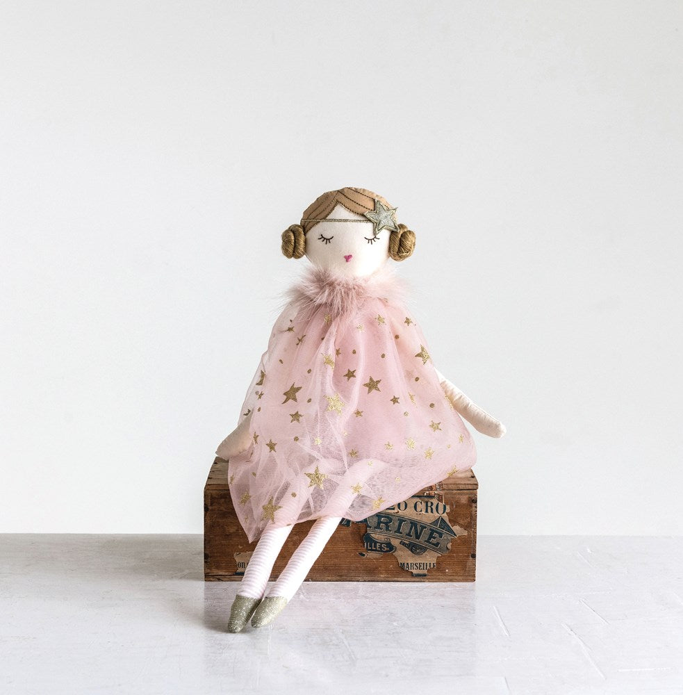 cotton doll with pink star dress 2