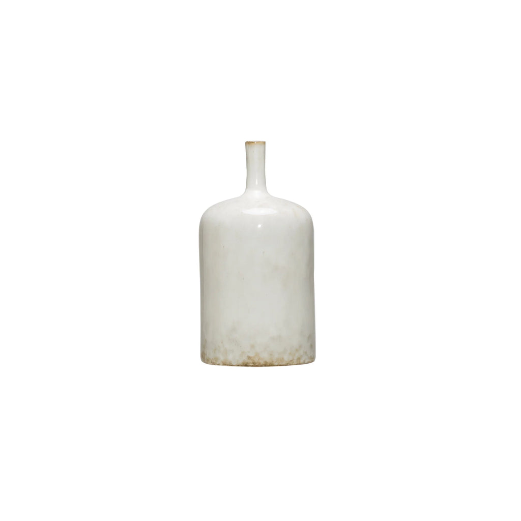 stoneware vase reactive glaze in white 1