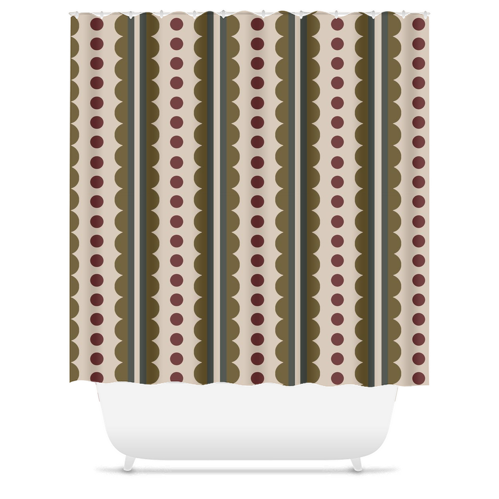 Cranberry Olive Shower Curtain