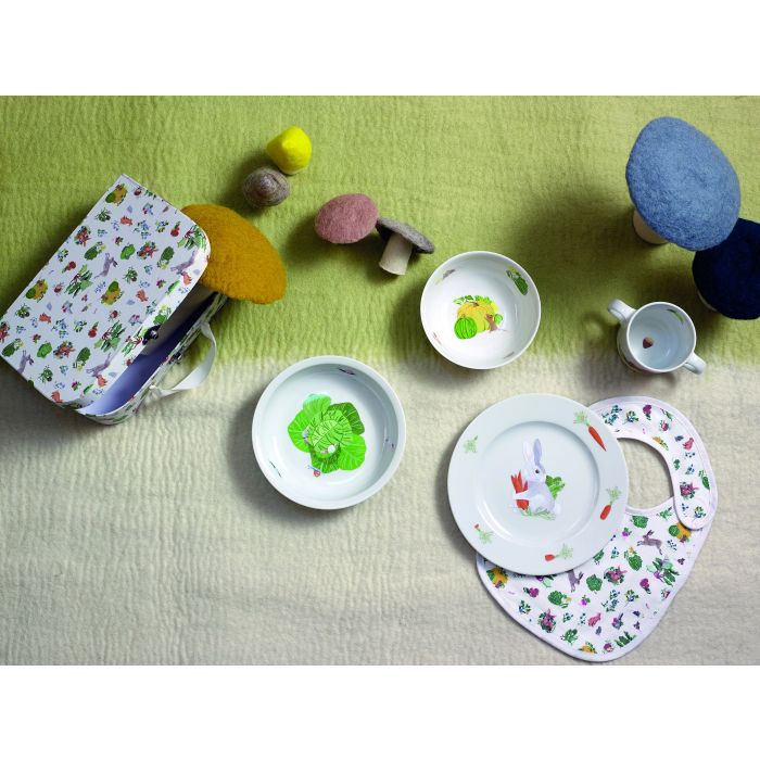 friends of the vegetable garden suitcase plate bowl set with bib 5