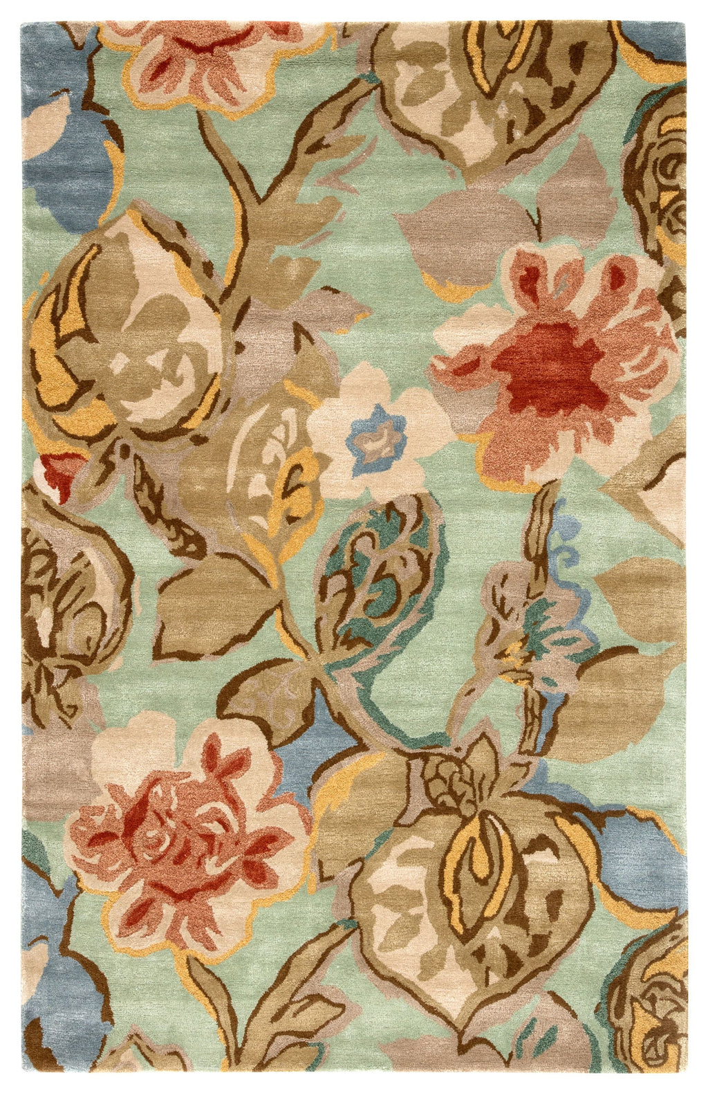 bl71 petal pusher handmade floral green multicolor area rug design by jaipur 1