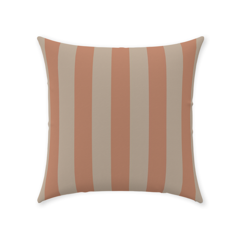 Peach Stripe Throw Pillow