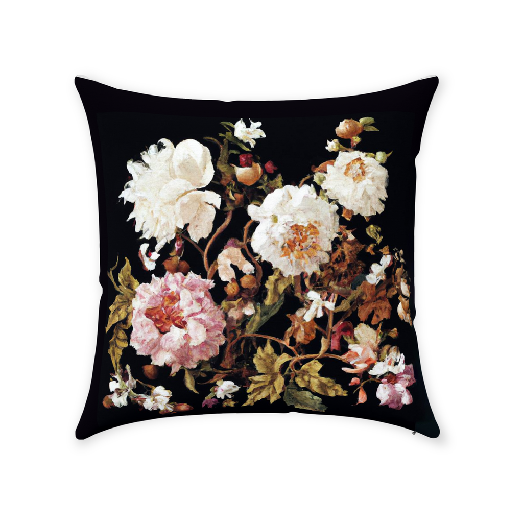 Antique Floral Throw Pillow