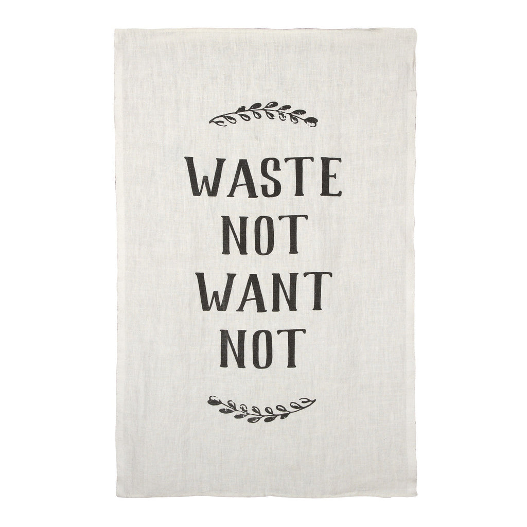 waste not want not pure linen tea towel design by sir madam 1