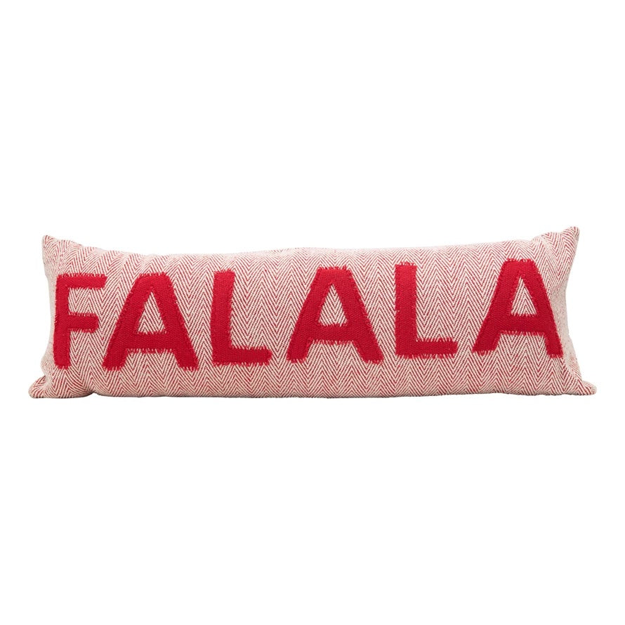 fa la la woven cotton lumbar pillow 1