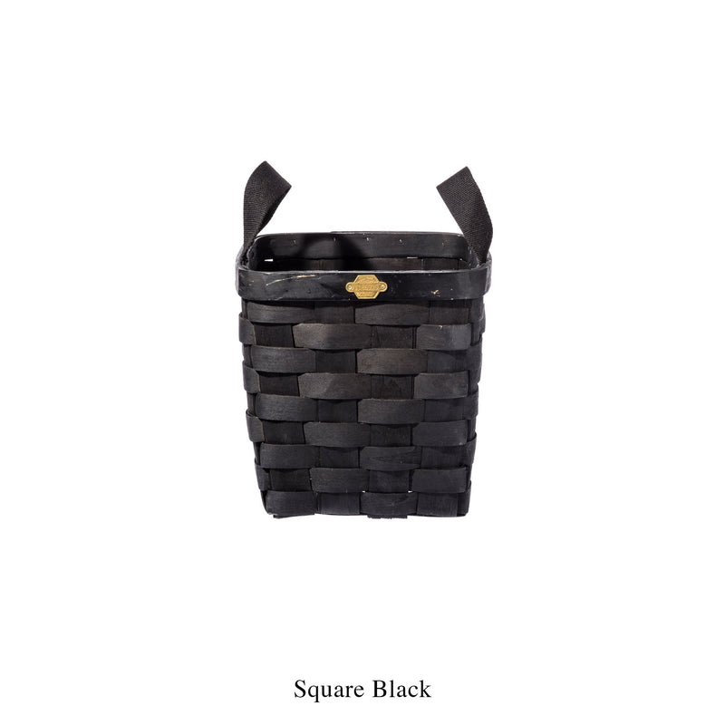 wooden basket black square design by puebco 3