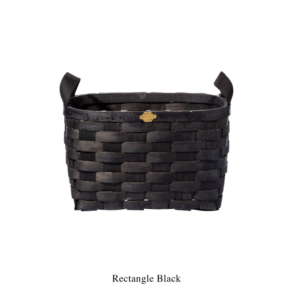wooden basket black rectangle design by puebco 3