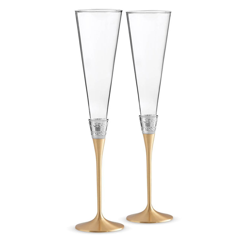 With Love Gold Toasting Flute, Pair by Vera Wang