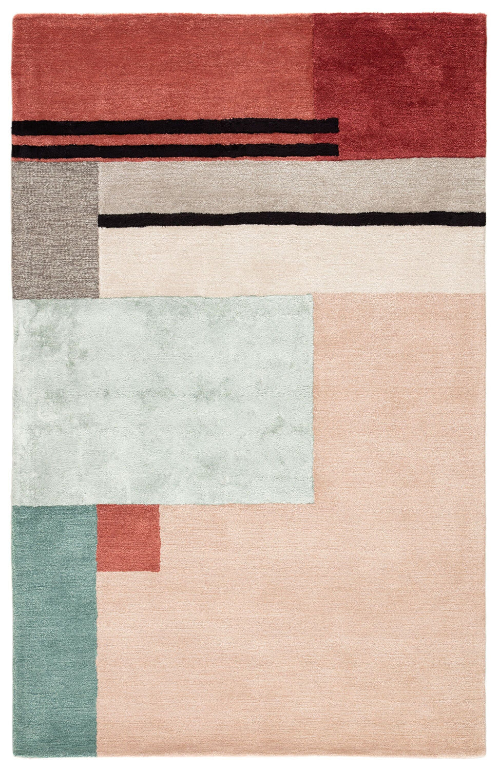 syn04 segment handmade geometric pink red area rug design by jaipur 1