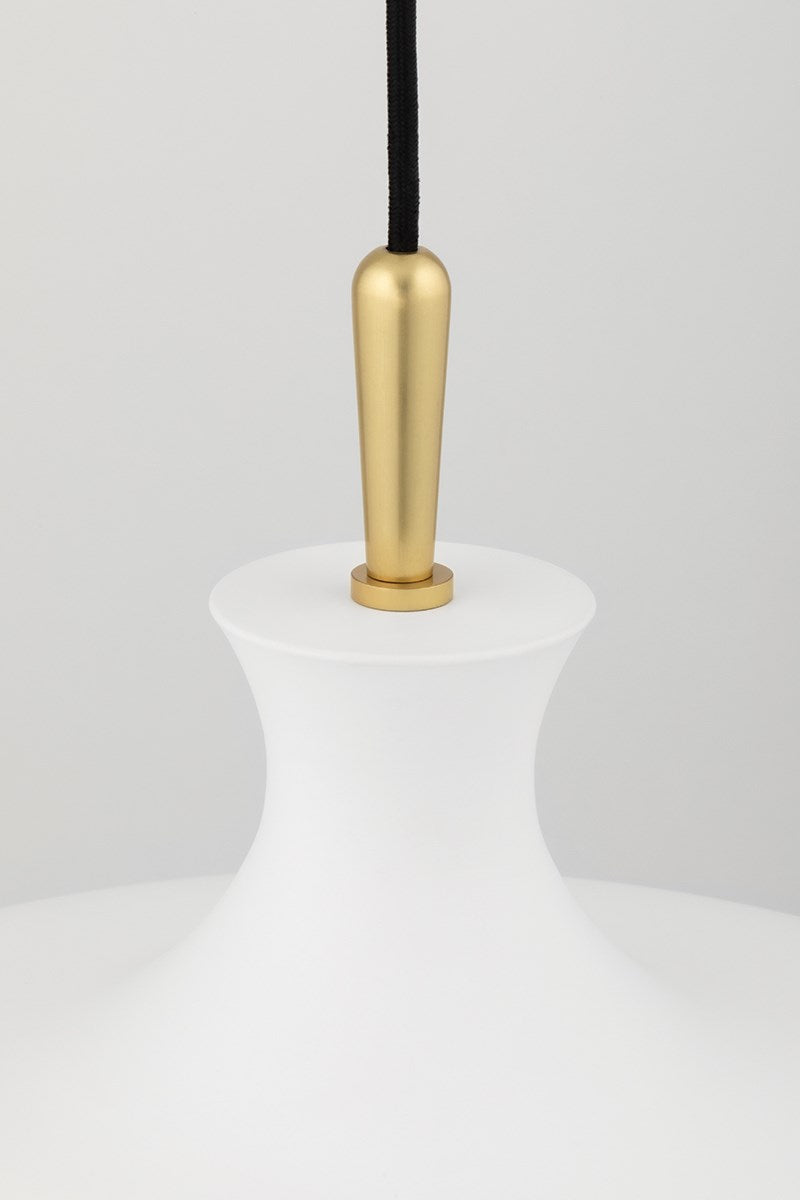 cassidy 1 light large pendant by mitzi h421701l agb wh 4