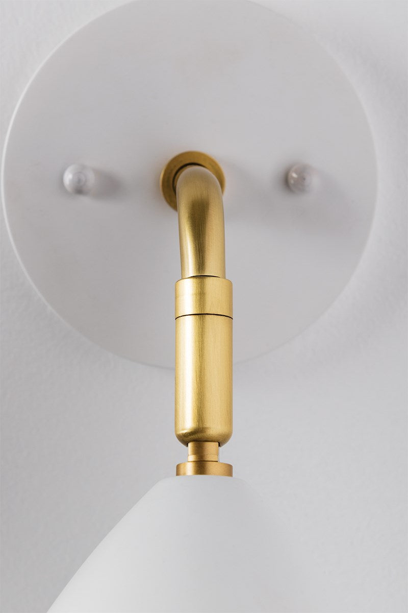 gia 1 light wall sconce by mitzi h308101 agb wh 5