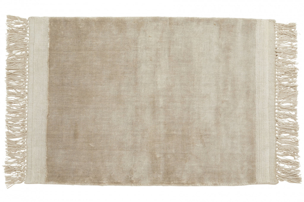 filuca shiny beige carpet w fringes by ladron dk 1
