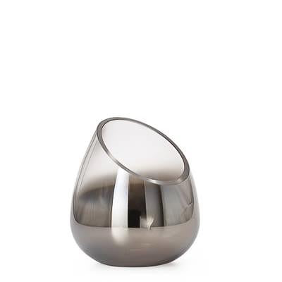 Smoke Mirror Angled Cone Vase / Candle Holder in Short