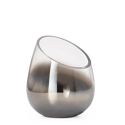 Smoke Mirror Angled Cone Vase / Candle Holder in Tall
