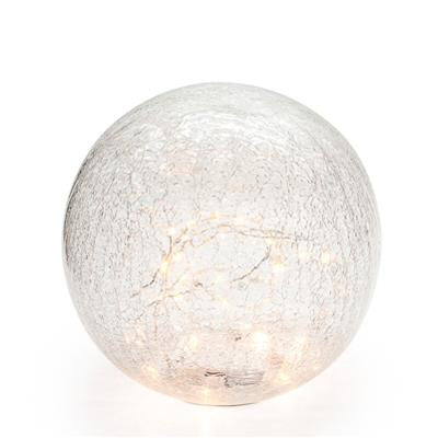 LED Sphere 6" Crackle Glass Decor Light