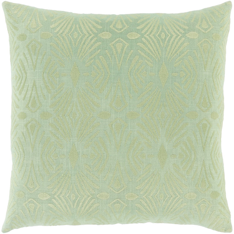 Accra ACA-003 Woven Square Pillow in Mint & Moss by Surya