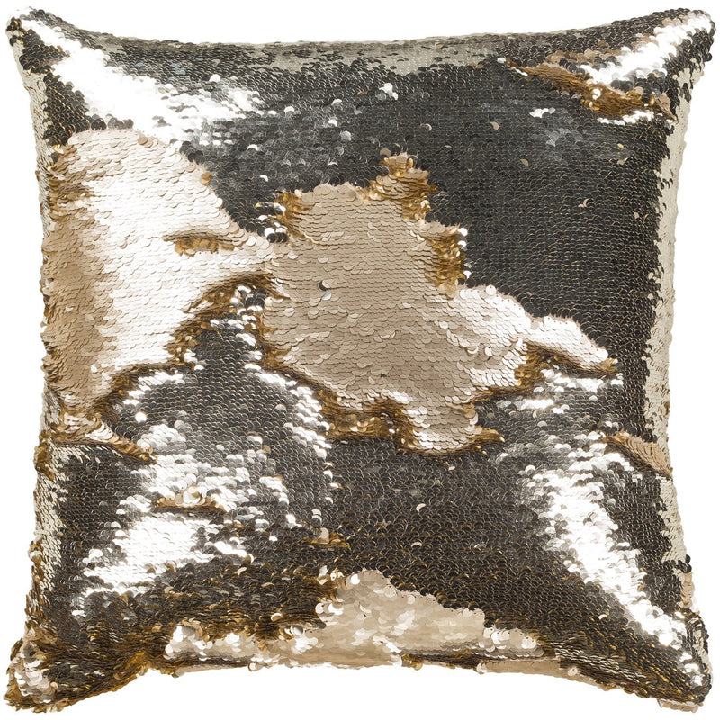 Andrina ADN-001 Woven Pillow in Metallic - Gold & Metallic - Silver by Surya
