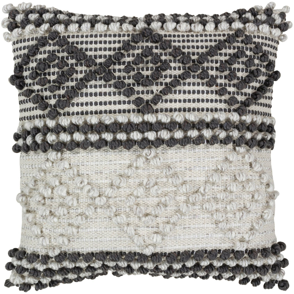 Anders ADR-002 Hand Woven Pillow in Charcoal & Cream by Surya