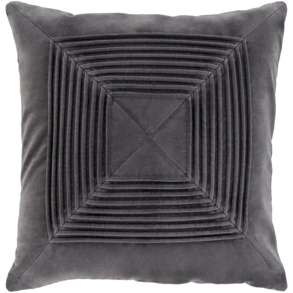 Akira AKA-004 Velvet Pillow in Charcoal by Surya