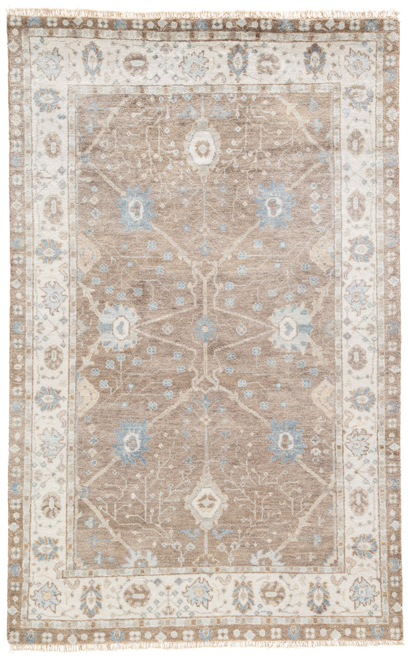 Princeton Floral Rug in Feather Gray & Goat design by Jaipur