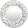 Tanu ANU-002 Round Mirror in White & Gray by Surya