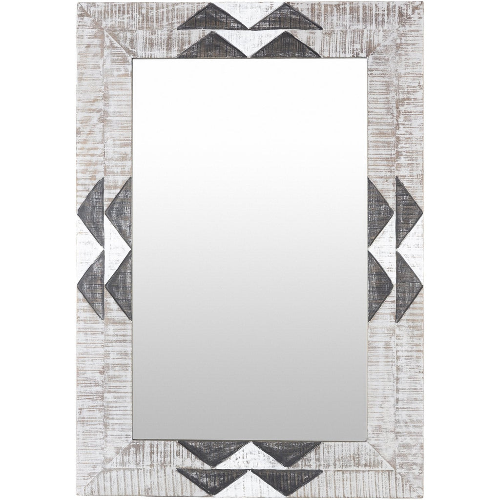 Amrapali ARP-001 Rectangular Mirror in Charcoal & White by Surya