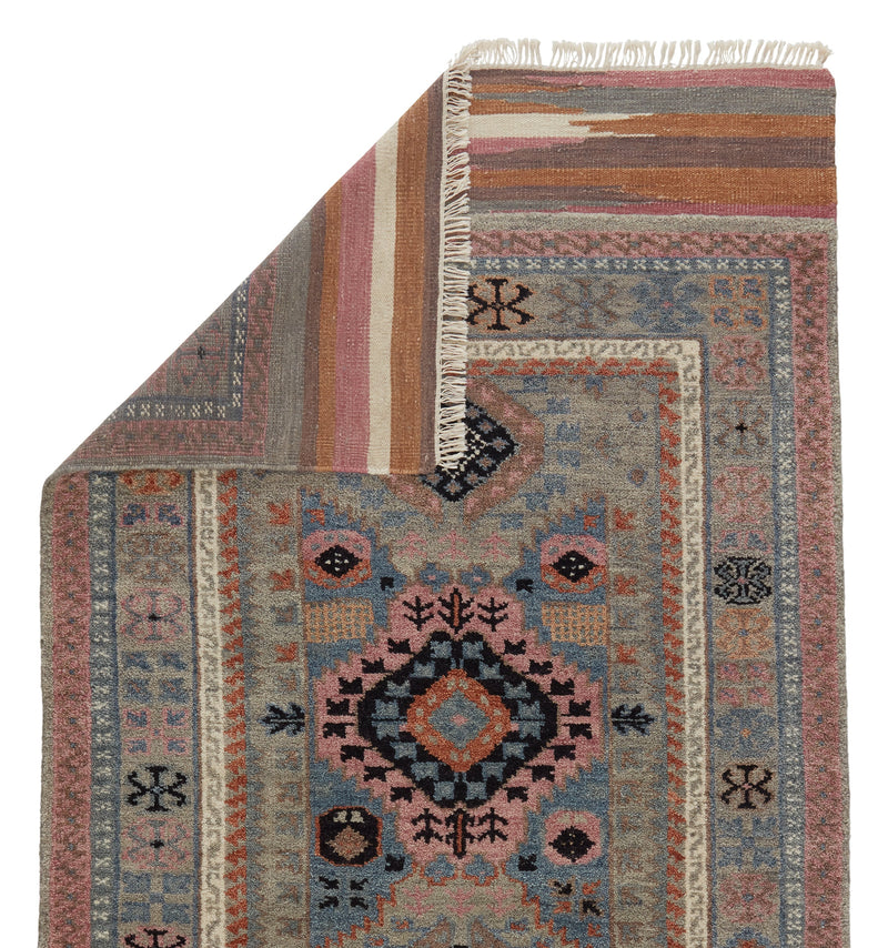 Asena Clovelly Reversible Hand Knotted Taupe & Multicolor Rug 3