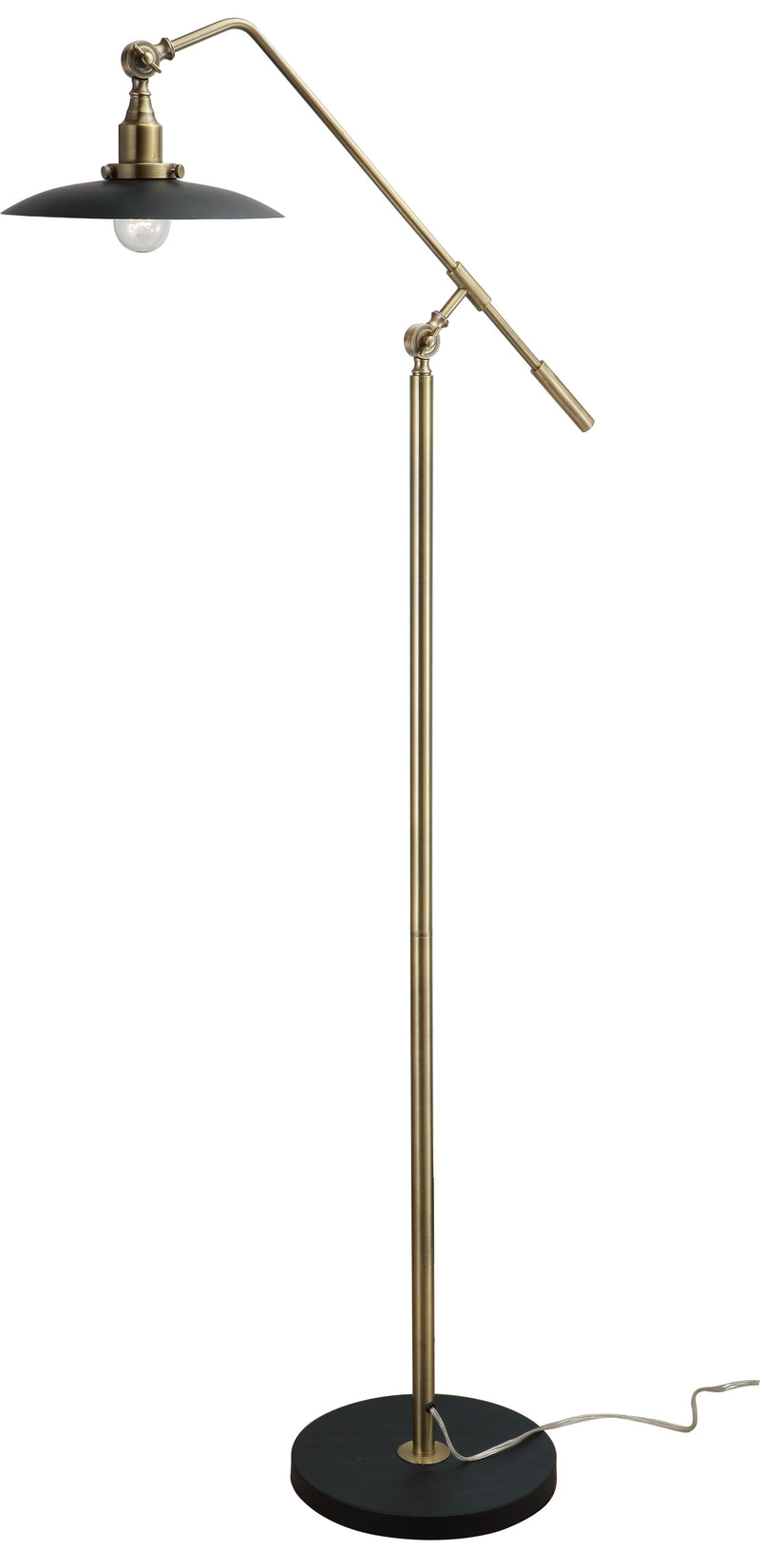 Mid-Century Modern Floor Lamp â€“ Antique Brass