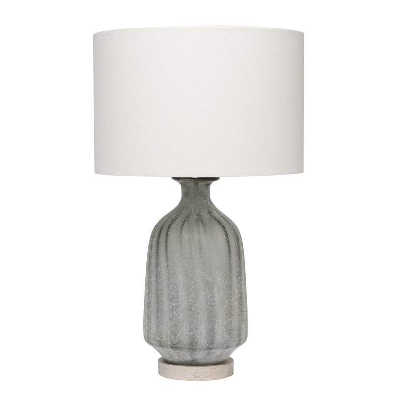 Grey Frosted Glass Table Lamp with Shade