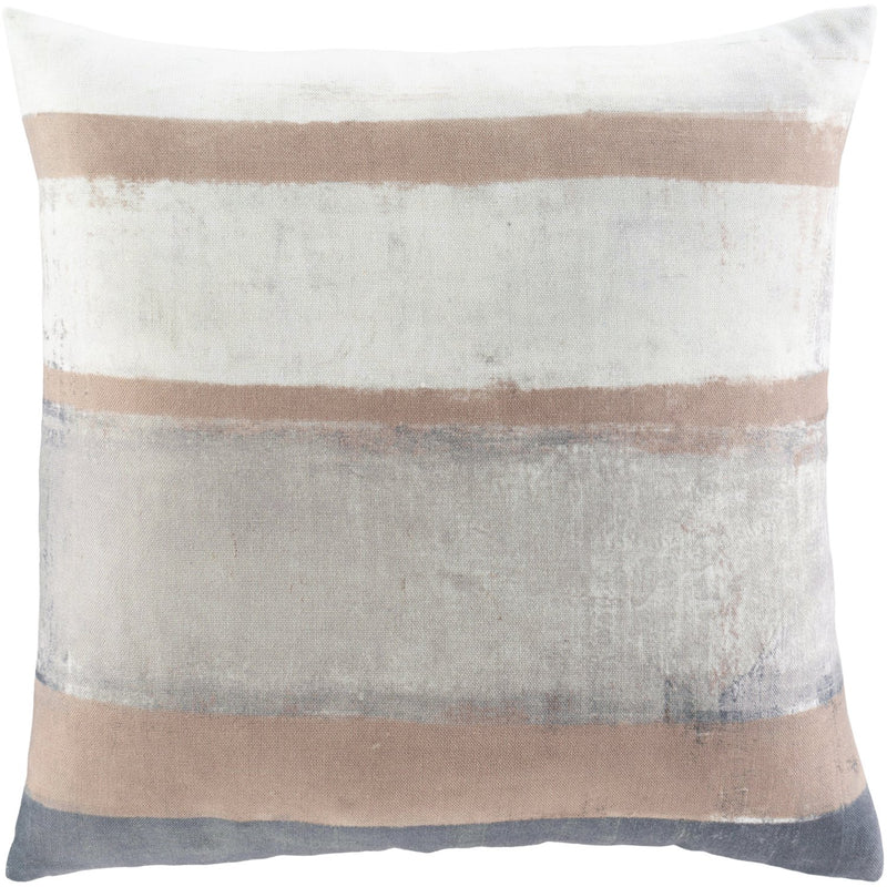 Balliano BLN-002 Woven Square Pillow in Light Gray & Beige by Surya
