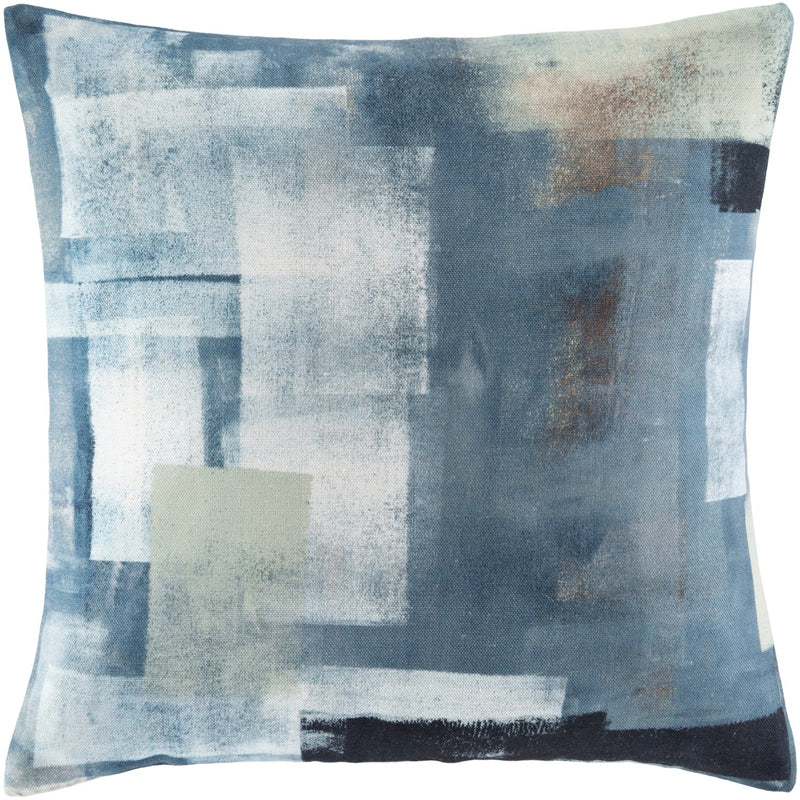 Balliano BLN-003 Woven Square Pillow in White & Teal by Surya