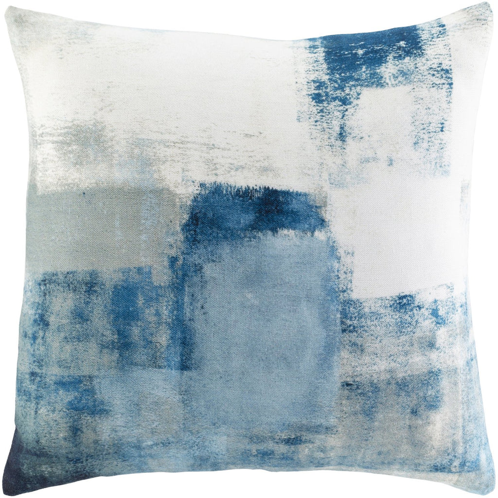 Balliano BLN-004 Woven Square Pillow in White & Bright Blue by Surya