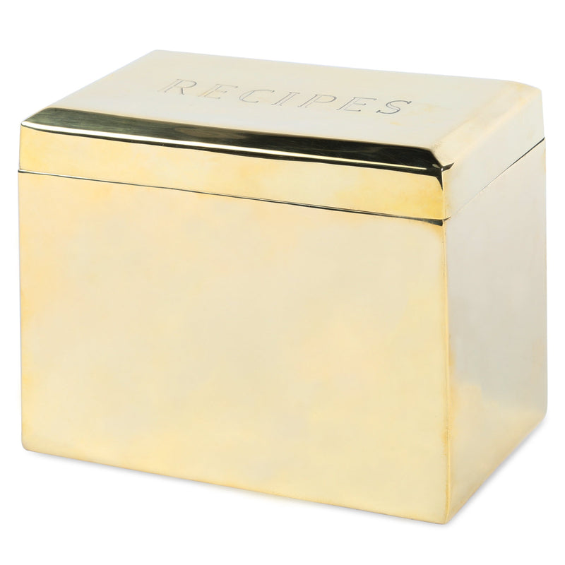 Beveled Recipe Box in Solid Brass design by Sir/Madam