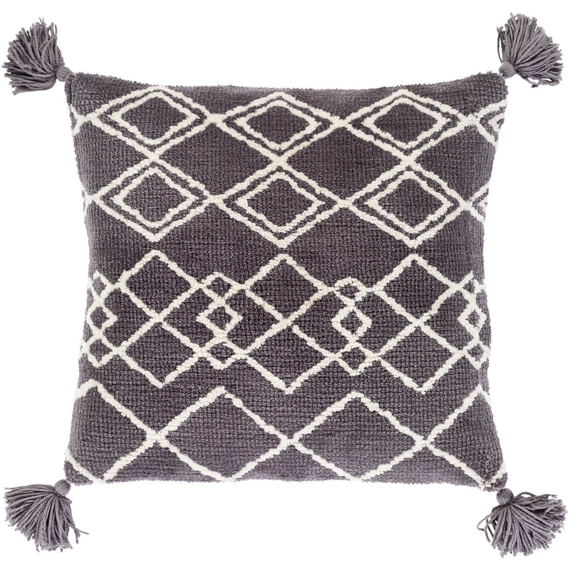 Braith BRH-003 Woven Pillow in Charcoal & Cream by Surya